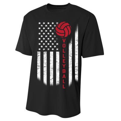 America Volleyball Flag Performance Sprint T-Shirt