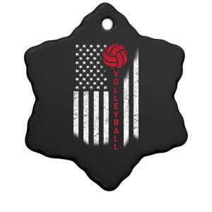 America Volleyball Flag Ceramic Star Ornament