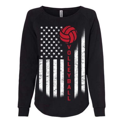 America Volleyball Flag Womens California Wash Sweatshirt