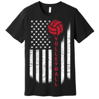 America Volleyball Flag Premium T-Shirt