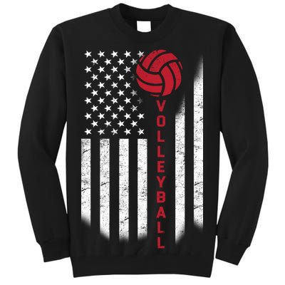 America Volleyball Flag Tall Sweatshirt