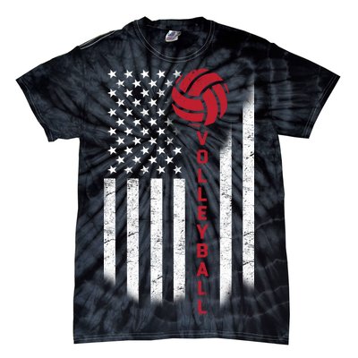 America Volleyball Flag Tie-Dye T-Shirt