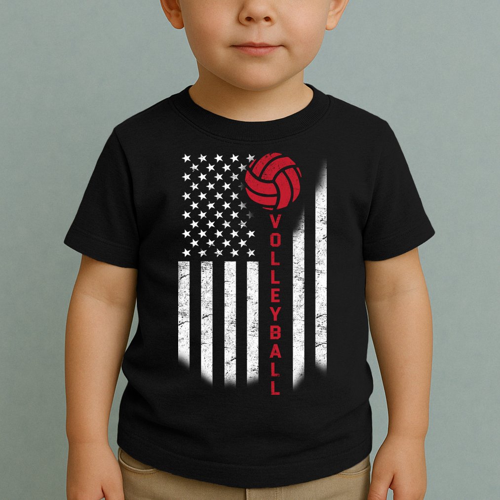 America Volleyball Flag Toddler T-Shirt