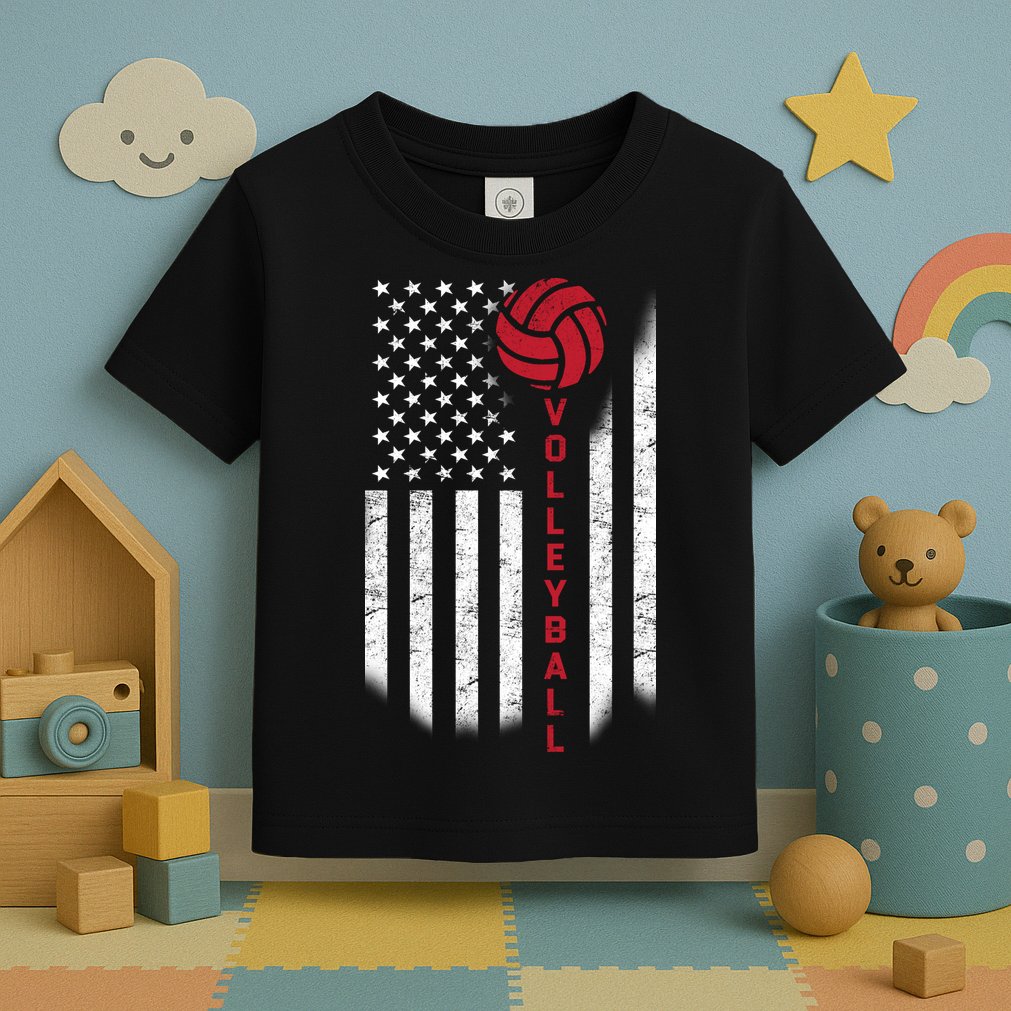 America Volleyball Flag Toddler T-Shirt