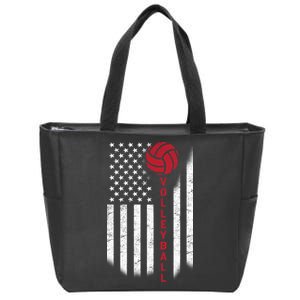 America Volleyball Flag Zip Tote Bag