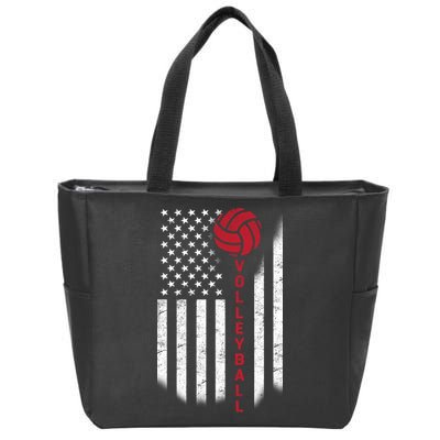 America Volleyball Flag Zip Tote Bag