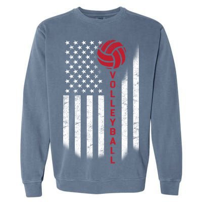 America Volleyball Flag Garment-Dyed Sweatshirt