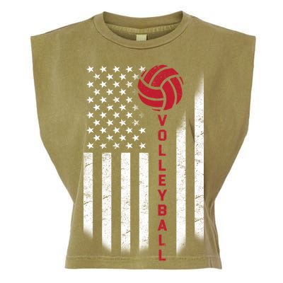 America Volleyball Flag Garment-Dyed Women's Muscle Tee