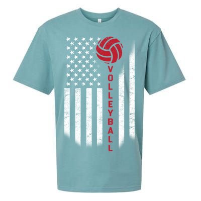 America Volleyball Flag Sueded Cloud Jersey T-Shirt