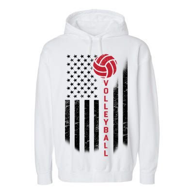 America Volleyball Flag Garment-Dyed Fleece Hoodie