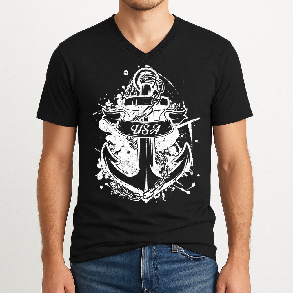 American Anchor USA V-Neck T-Shirt