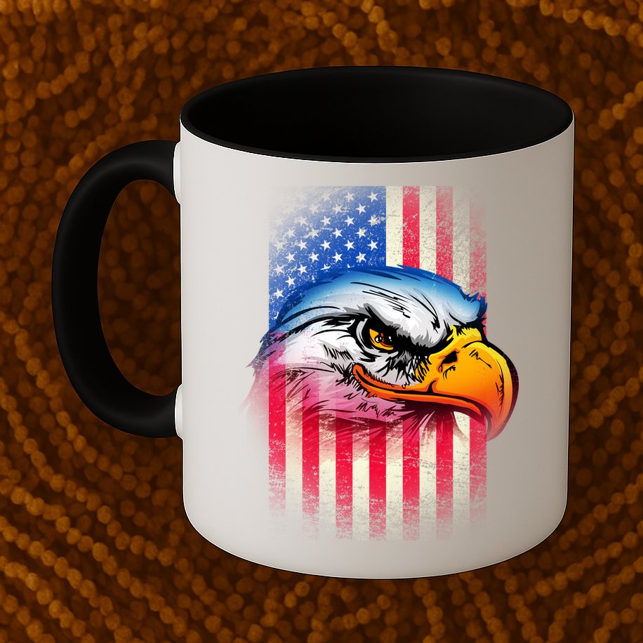 American Bald Eagle Flag Mug