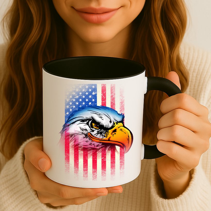 American Bald Eagle Flag Mug