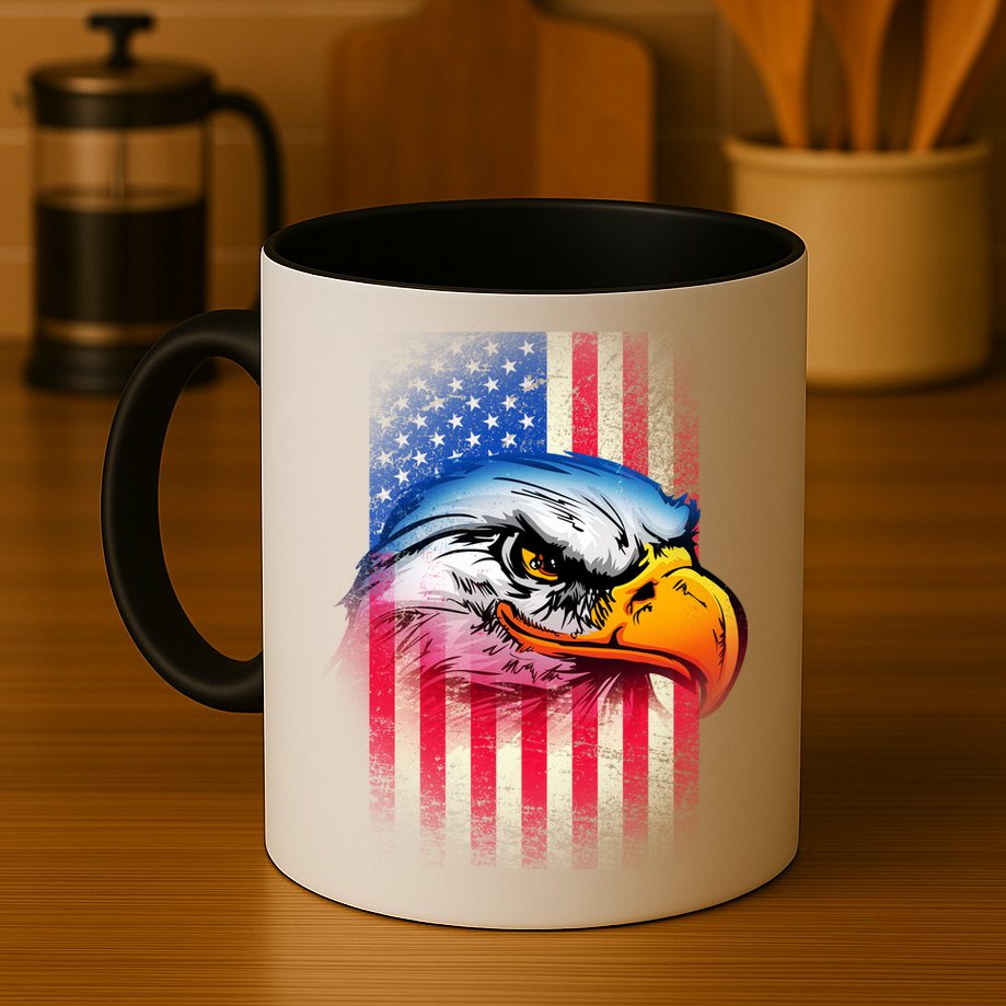 American Bald Eagle Flag Mug