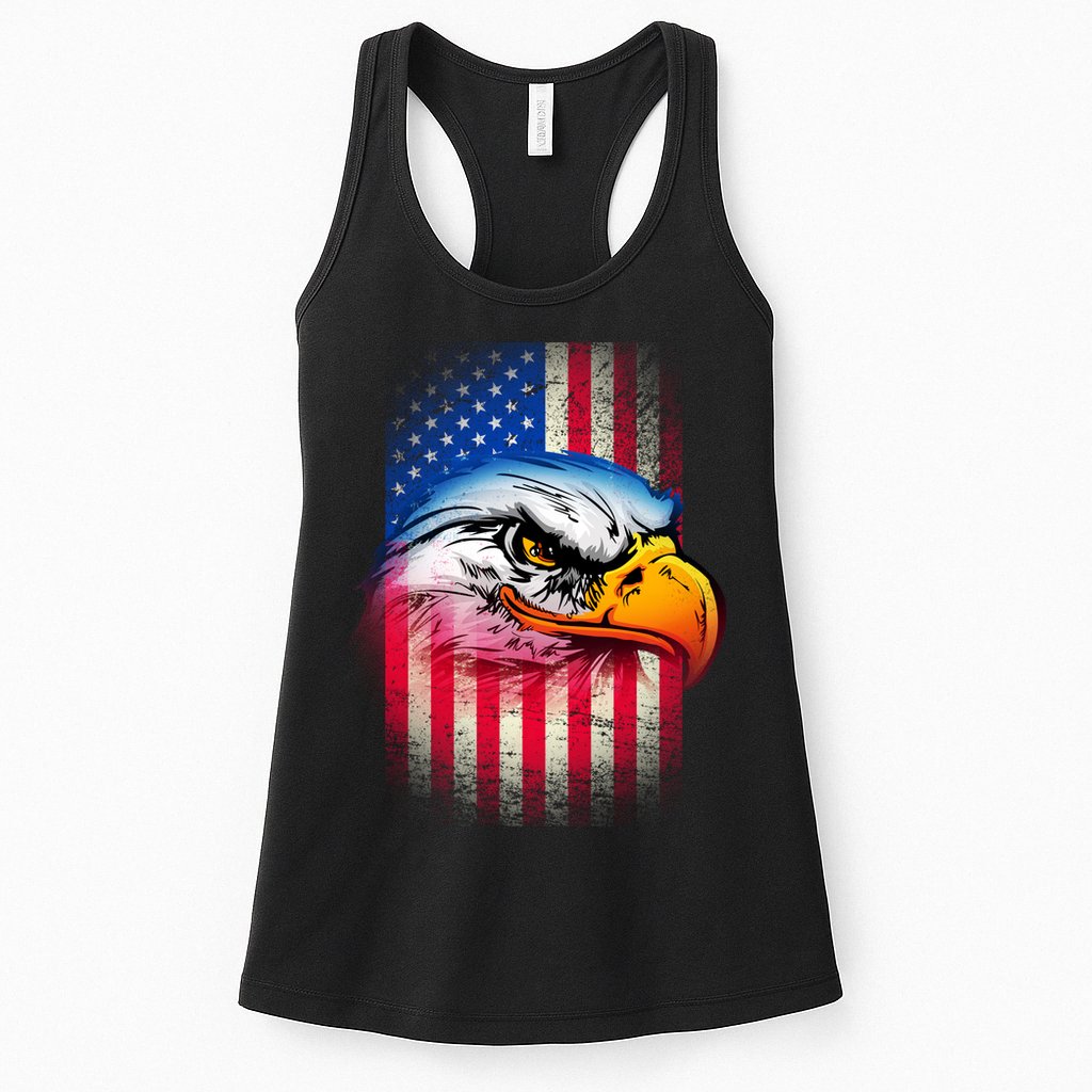 American Bald Eagle Flag Womens Tank Top