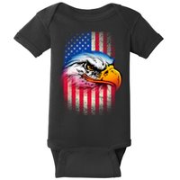 American Bald Eagle Flag Baby Bodysuit