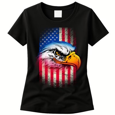 American Bald Eagle Flag Womens T-Shirt