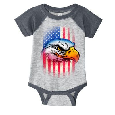 American Bald Eagle Flag Infant Baby Jersey Bodysuit