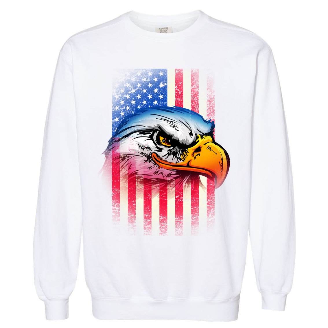 American Bald Eagle Flag Garment-Dyed Sweatshirt