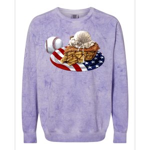 American Baseball And USA Pie Colorblast Crewneck Sweatshirt