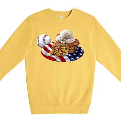 American Baseball And USA Pie Premium Crewneck Sweatshirt