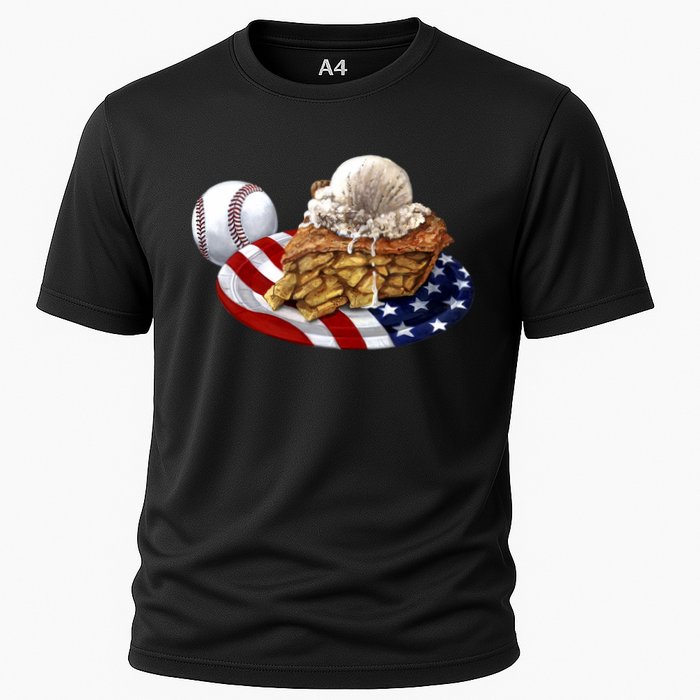 American Baseball And USA Pie Cooling Performance Crew T-Shirt
