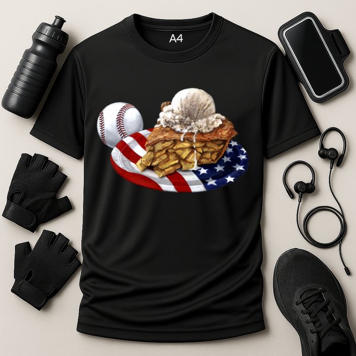 American Baseball And USA Pie Cooling Performance Crew T-Shirt