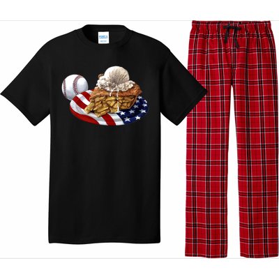 American Baseball And USA Pie Pajama Set