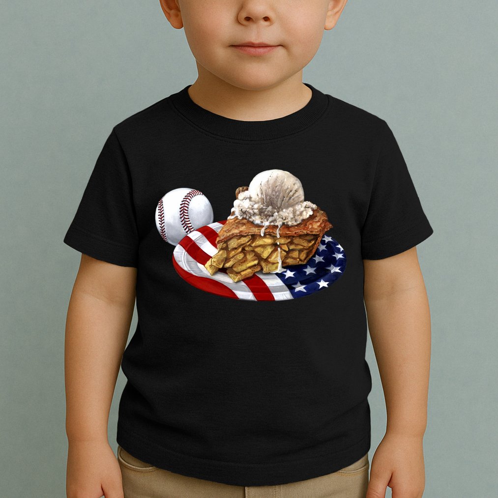 American Baseball And USA Pie Toddler T-Shirt