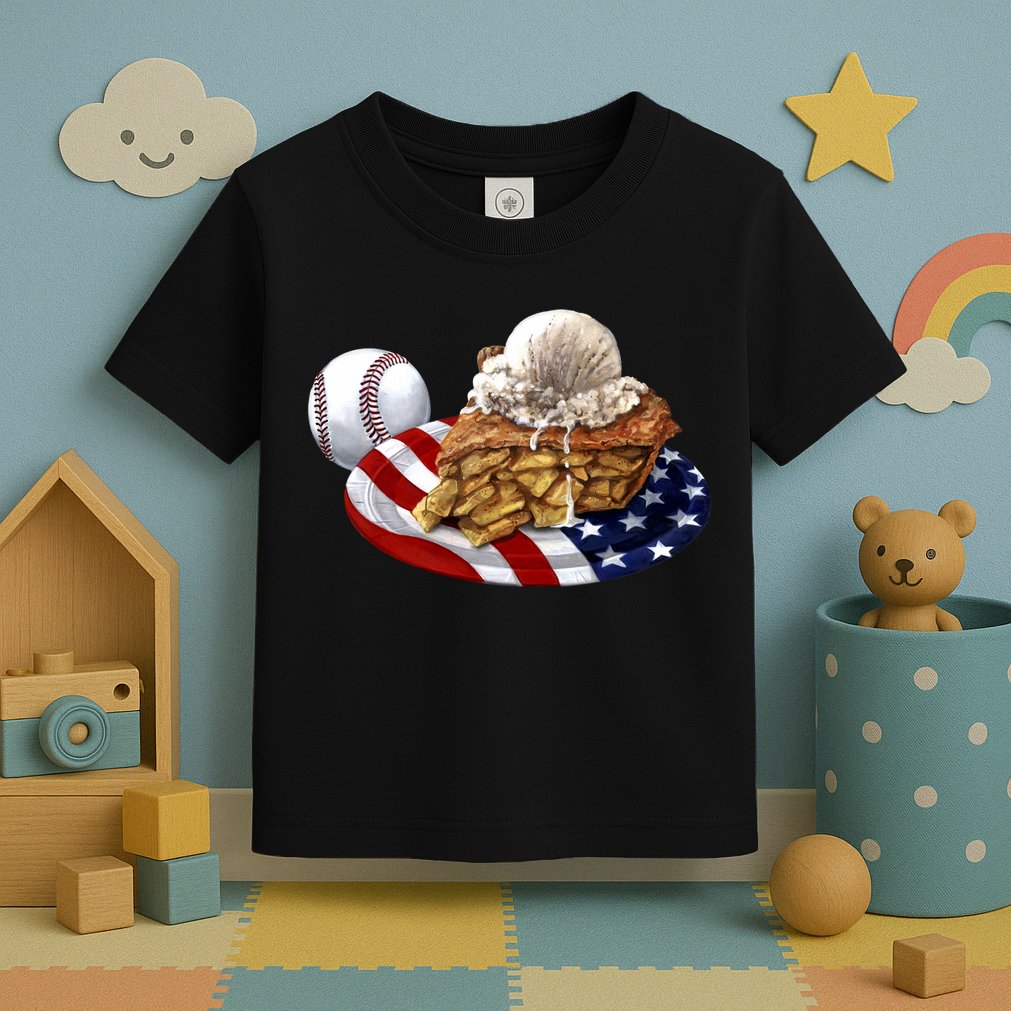 American Baseball And USA Pie Toddler T-Shirt