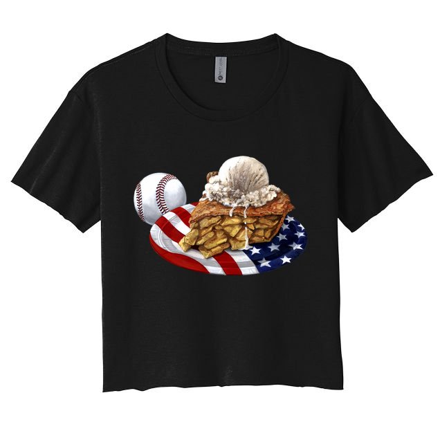 American Baseball And USA Pie Crop Top