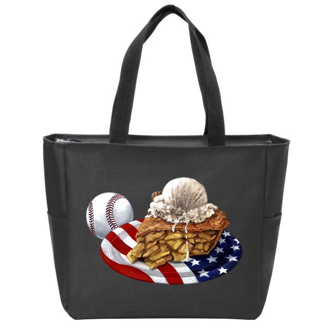 American Baseball And USA Pie Zip Tote Bag
