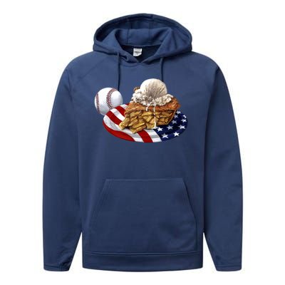 American Baseball And USA Pie Performance Fleece Hoodie