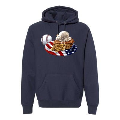 American Baseball And USA Pie Premium Hoodie