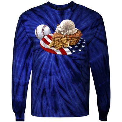 American Baseball And USA Pie Tie-Dye Long Sleeve Shirt