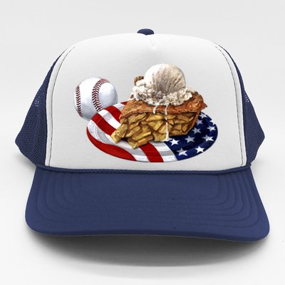 American Baseball And USA Pie Trucker Hat