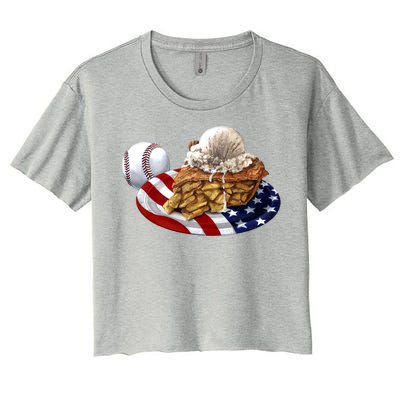 American Baseball And USA Pie Women's Crop Top Tee