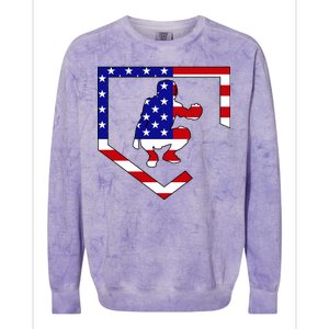 American Baseball Catcher Flag Colorblast Crewneck Sweatshirt