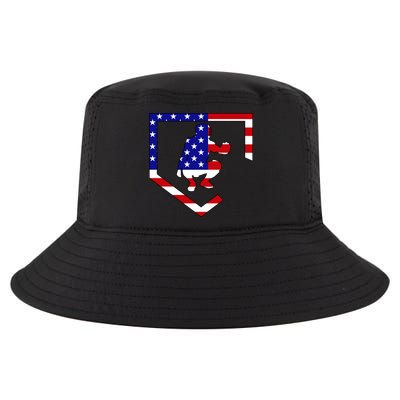 American Baseball Catcher Flag Cool Comfort Performance Bucket Hat