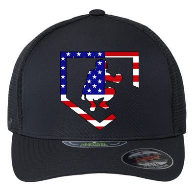 American Baseball Catcher Flag Flexfit Unipanel Trucker Cap