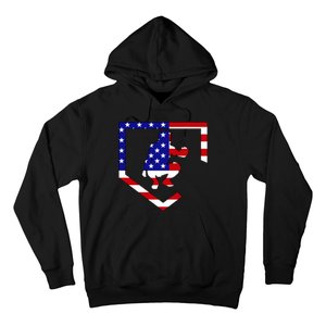 American Baseball Catcher Flag Hoodie