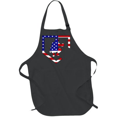 American Baseball Catcher Flag Full-Length Apron With Pockets