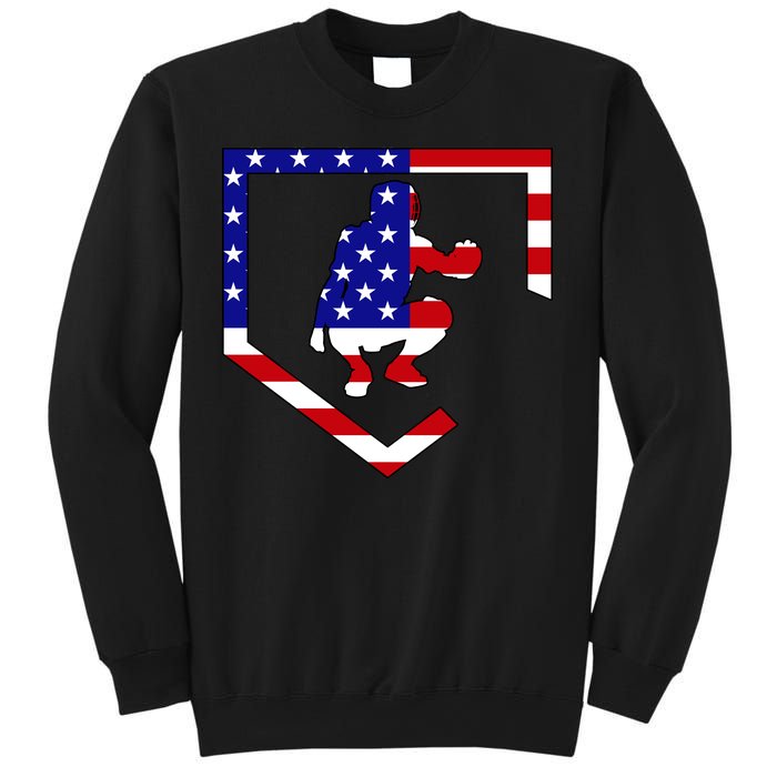 American Baseball Catcher Flag Sweatshirt