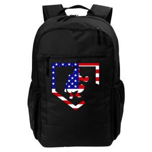 American Baseball Catcher Flag Daily Commute Backpack