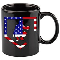 American Baseball Catcher Flag 11oz C Handle Ceramic Mug