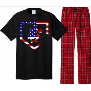 American Baseball Catcher Flag Pajama Set