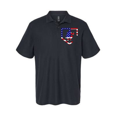 American Baseball Catcher Flag Softstyle Adult Sport Polo