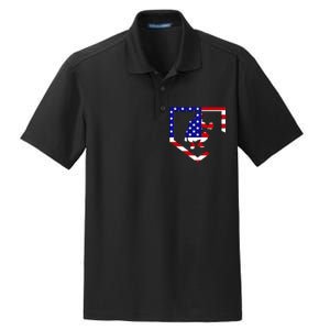 American Baseball Catcher Flag Dry Zone Grid Polo