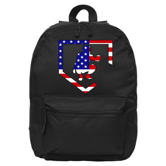 American Baseball Catcher Flag 16 in Basic Backpack