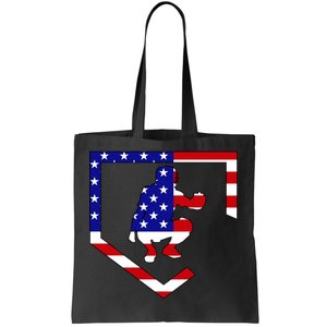 American Baseball Catcher Flag Tote Bag